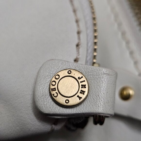 Jimmy Choo White Clutch with Gold Accents - Picture 10 of 16